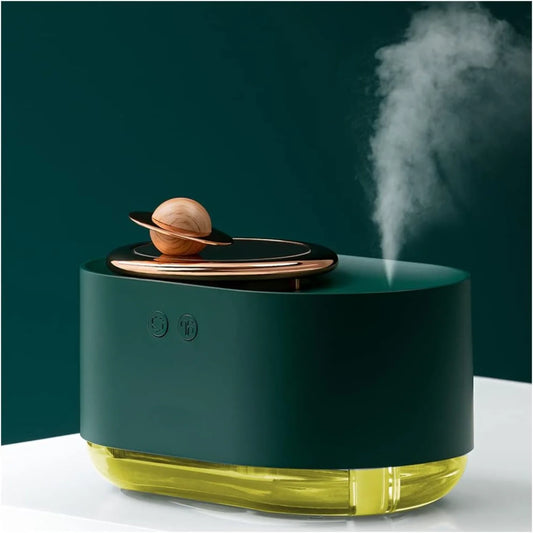 Spray humidifier Humidifier with Diffuser and Nightlight for Bedroom 300ML Rotating planet humidifier for bedroom desktop, dec