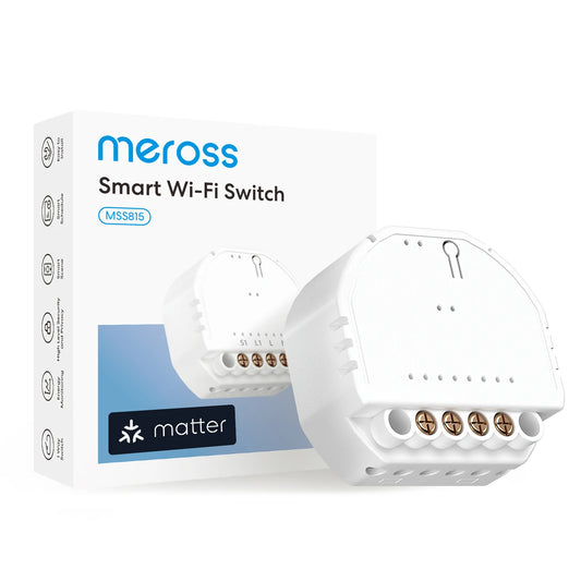 Meross Matter Smart Wi-Fi In-Wall Switch with Energy Monitor DIY Switch Work With One-Gang/Single-Pole Switch