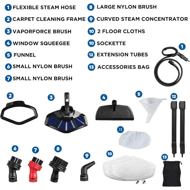 Vaporetto Smart Steam Mop And Cleaner For Cleaning And Sanitizing With 12 Attachments Works For Tile Floor With Grout, Carpet
