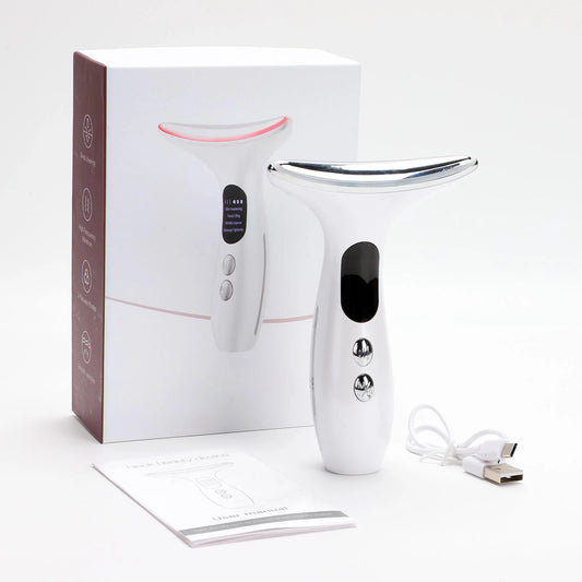 Neck Beauty Device with Gel Multi Color Massage Tightening Portable Ergonomic Face and Neck Beauty Massager