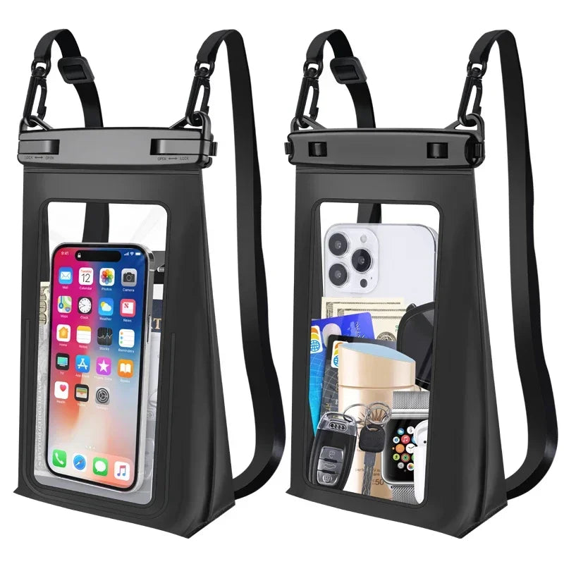 Stereoscopic Waterproof Phone Bag Universal Beach Swmming Storage Pouch Touch Screen Dry Bags With Adjustable Lanyard