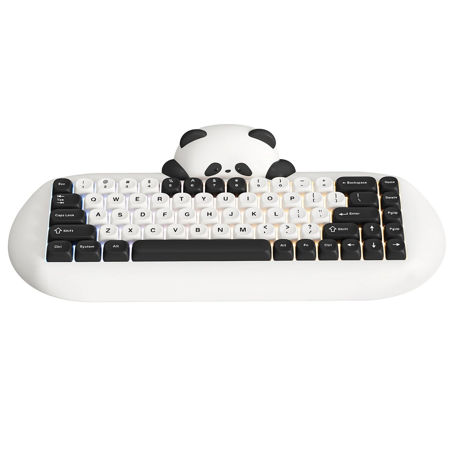 YUNZII C68 Panda Bluetooth Wireless Mechanical Gamer Keyboard, 65% Gaming Keyboard with Linear Switch&PBT Keycaps for PC/Tablets