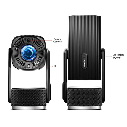 SkyEcho Mini Projector 1080P Home Theater 4K Video Projector Android OS 150'' Projection Size WiFi Bluetooth 5.2 Smart Projector