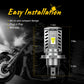 AUXITO 1Pcs H4 LED Motorcycle Headlight Bulb CSP Fanless 6500K H4 9003 HB2 LED Hi/Lo High and Low Beam Car Motorbike Headlamp