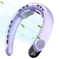 New Quad-Core USB Neck Fan Turbine Vaneless Design Easy Control 4000mAh Digital display for Outdoor Portable Fan Summer Gift