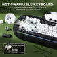 YUNZII C68 Panda Bluetooth Wireless Mechanical Gamer Keyboard, 65% Gaming Keyboard with Linear Switch&PBT Keycaps for PC/Tablets