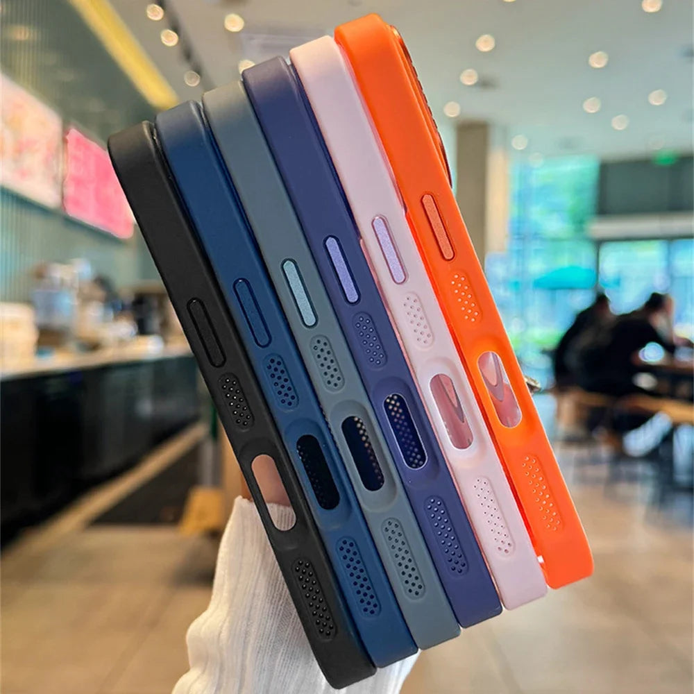 Luxury Clear For Magsafe Heat Dissipation Frame Phone Case For iPhone 16 15 14 13 13 12 11 Pro Max Acrylic Protective Back Cover