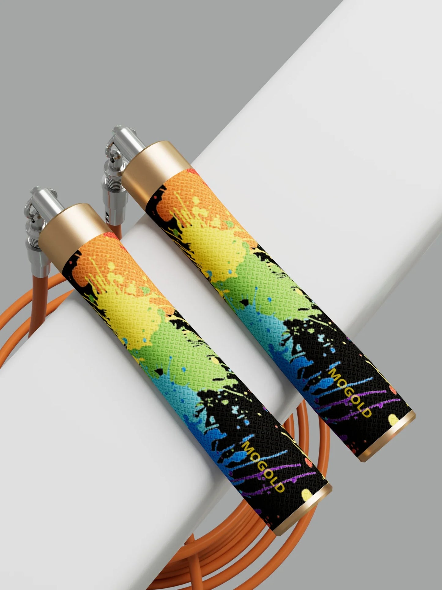 MOGOLD Graffiti Design Skipping Rope – Triple Ropes (4.0/6.0/8.0 mm), Freely Interchangeable & Portable Fitness Tool