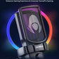 Gaming USB Microphone for PC, Podcast Condenser Mic with RGB Lights, Mute, Gain Knob, Computer Desktop Mic with Metal Stand, Pop