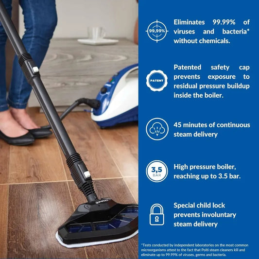 Vaporetto Smart Steam Mop And Cleaner For Cleaning And Sanitizing With 12 Attachments Works For Tile Floor With Grout, Carpet