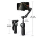AOCHUAN 3-Axis Handheld Gimbal Phone Stabilizer with Extension Rod  8.0 Anti Shake Face Tracking for Phone Outdoor Shooting Vlog