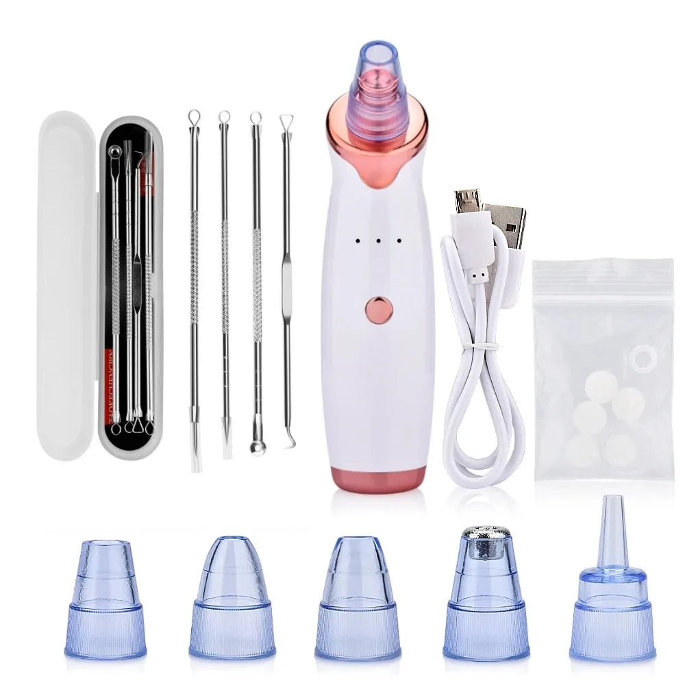 Vacuum Blackhead Removal Facial Cleansing Black Spots Suction Acne Pimple Remover Beauty Instrument USB Charge Skincare Tools