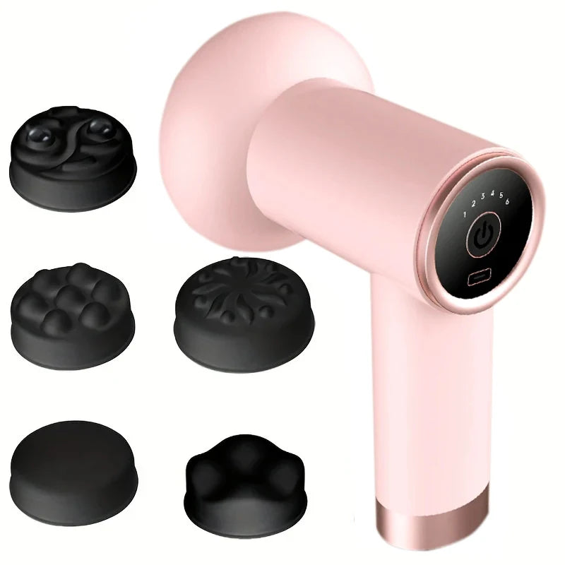 Massage Gun Wireless Charging Fat Pushing Machine Handheld Portable Massage Stick Neck, Waist, Shoulder Kneading Pink White