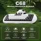 YUNZII C68 Panda Bluetooth Wireless Mechanical Gamer Keyboard, 65% Gaming Keyboard with Linear Switch&PBT Keycaps for PC/Tablets