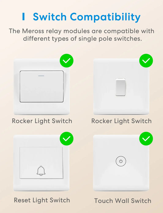 Meross Matter Smart Wi-Fi In-Wall Switch with Energy Monitor DIY Switch Work With One-Gang/Single-Pole Switch
