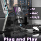 Gaming USB Microphone for PC, Podcast Condenser Mic with RGB Lights, Mute, Gain Knob, Computer Desktop Mic with Metal Stand, Pop