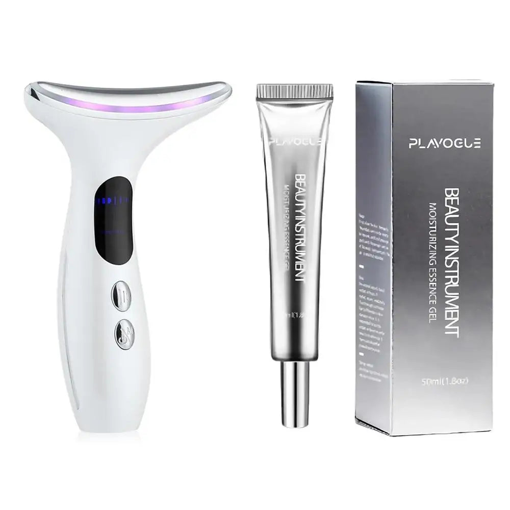 Neck Beauty Device with Gel Multi Color Massage Tightening Portable Ergonomic Face and Neck Beauty Massager