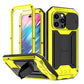 Rugged Metal Phone Case For iPhone 16 15 13 Pro Max 14 Plus Heavy Duty Military Shell Slide Lens Cover Screen Protector