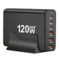 120W GAN Multi USB Charging Station 6 Port Hub Type C Charger PD Fast Charging Station Smart charger For iPhone Samsung Xiaom