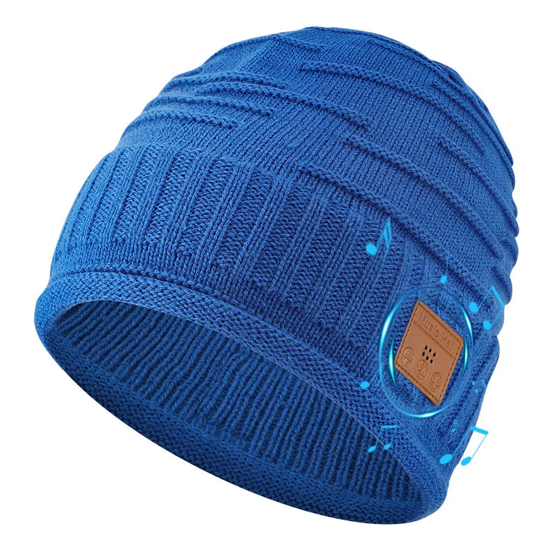 Winter Bluetooth Headphone Outdoor Warm Music Knitting Cap Rechargeable Wireless Stereo Earphone Beanie Hat with MIC for Gift