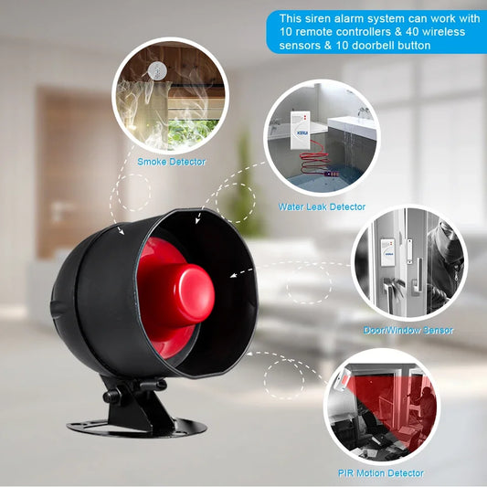 KERUI Wireless Home Alarm System Burglar Alarm System Kit Speaker Alarm Siren with 110 dB Alarm Work with Garage Home Warehouse