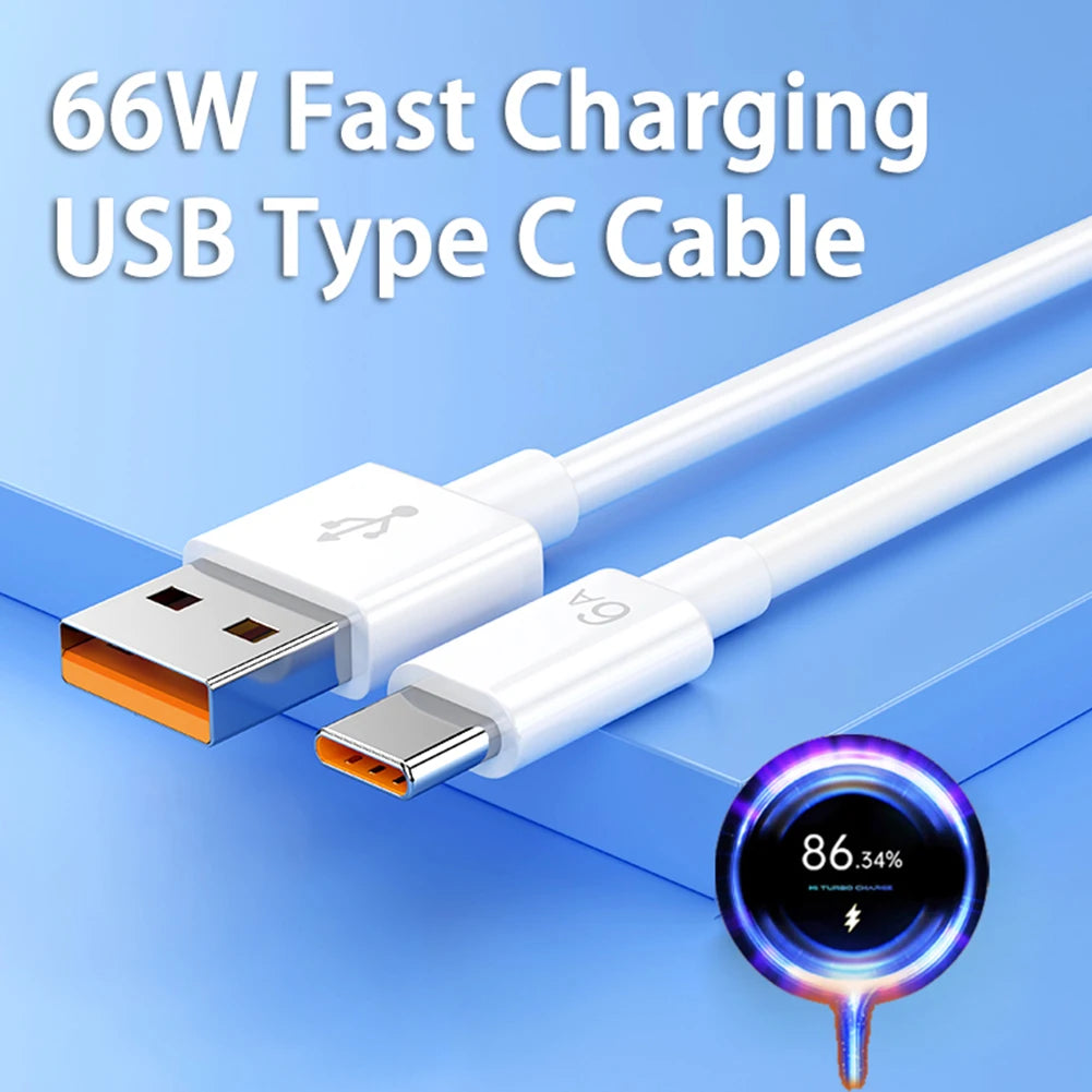 66W/40W Mobile Phone Charging Cable for Xiaomi Redmi POCO Huawei Honor OPPO VIVO Fast Charging USB Type C Cable