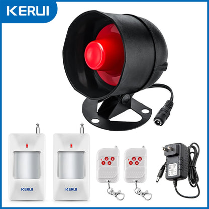 KERUI Wireless Home Alarm System Burglar Alarm System Kit Speaker Alarm Siren with 110 dB Alarm Work with Garage Home Warehouse