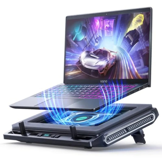 llano Laptop Cooler Gaming Laptop Cooling Pad with 3500RPM Turbofan 4.72 Inch External Fan Laptop Stand Adjustable Variable Spe