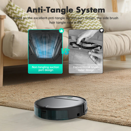 OMESER BR181 Robotic Vacuum 35KPa Auto-Charge/Vacuum-Mop 2-in-1 Programmable Cleaner Hardwood/Tile/Carpet Smart Cleaning System