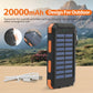 20000mAh Solar Power Bank Portable Solar Charger Waterproof Dual 5V USB Ports 2 LED Light Flashlight For Cell IPhone Outdoor