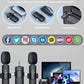 3 in 1 Wireless Microphone for iPhone Android Wireless Lavalier Microphone Noise Canceling Lapel Mic for Interview Video Podcast